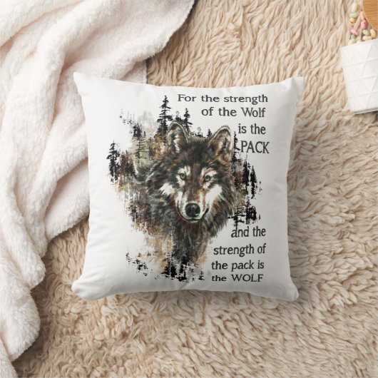 ウルフ&パックファミリー感動的引用文 クッション (ブランケット)