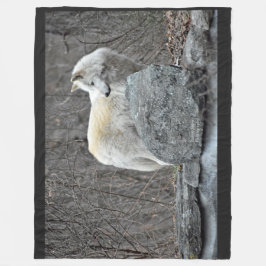 ウルフ フリースブランケット