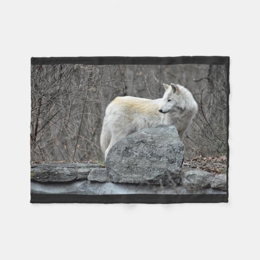 ウルフ フリースブランケット (正面(横))