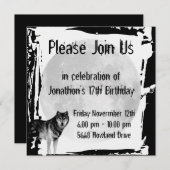 ウルフ&フルムーンゴシック誕生日招待状 招待状 (正面/裏面)