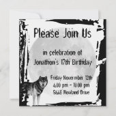 ウルフ&フルムーンゴシック誕生日招待状 招待状 (正面)