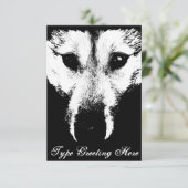 ウルフ·ポップ·招待状パーソナライズされた·ハスキー·ウルフ·カード 招待状 (スタンド正面)