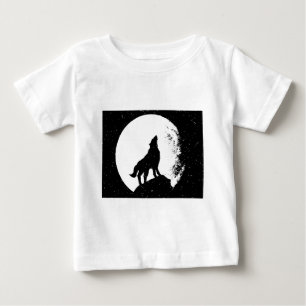ウルフ&ムーンシルフット ベビーTシャツ