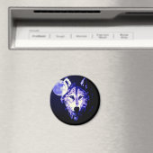 ウルフ&ムーンダークブルーナイトコラージュ マグネット (インサイチュ (食洗機))