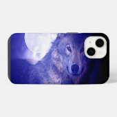 ウルフ・ムーン・ブルーナイト iPhoneケース (裏面横)