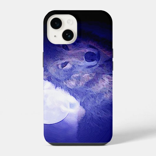 ウルフ・ムーン・ブルーナイト iPhoneケース (裏面)