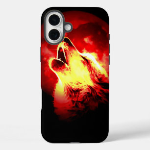 ウルフ・ムーン・レッド・スカイ iPhone 16 PLUSケース