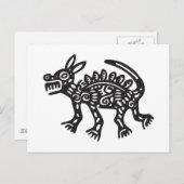 ウルフ、メキシコの象形文字(Maya) ポストカード (正面/裏面)