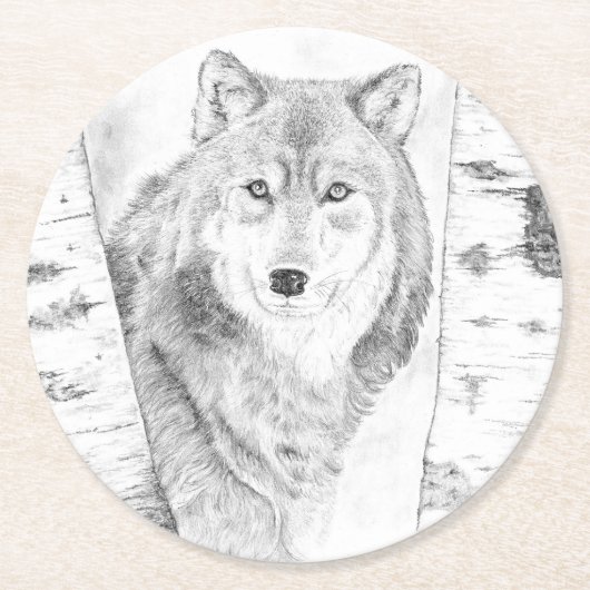 ウルフ ラウンドペーパーコースター (正面)