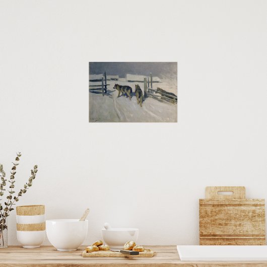 ウルフ、冬の夜、c.1910 ポスター (キッチン)