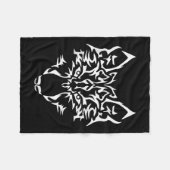 ウルフIプレデター神秘的な犬タトゥーギフト フリースブランケット (正面(横))