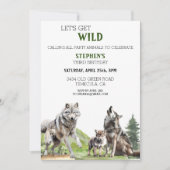 ウルブウルフカップパピーワイルド誕生日 招待状 (正面)