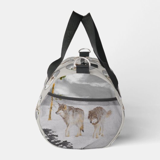 ウルブスウィンタースノー絵を描ズオリジナルワイルドライフアート ダッフルバッグ (右)