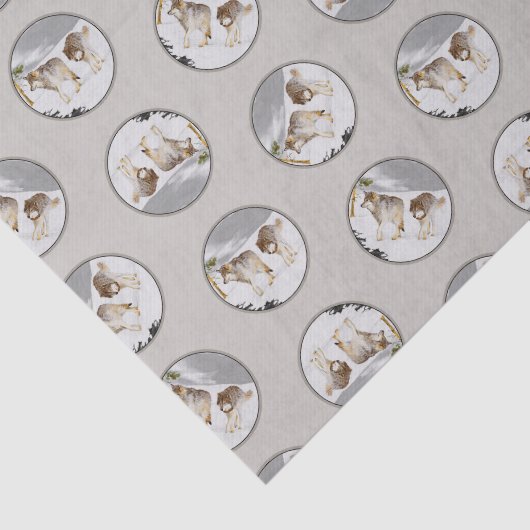 ウルブスウィンタースノー絵を描ズオリジナルワイルドライフアート 薄葉紙 (詳細)