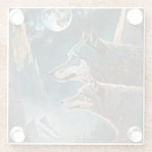 ウルブスフルムーンファンタジー風景 ガラスコースター (裏面)