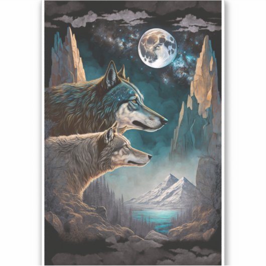 ウルブスフルムーンファンタジー風景 シール (正面)