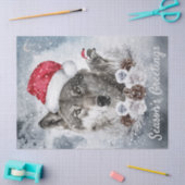 ウルブズウォーターカラーウィンタークリスマスティッシュペーパー 薄葉紙 (クラフト)