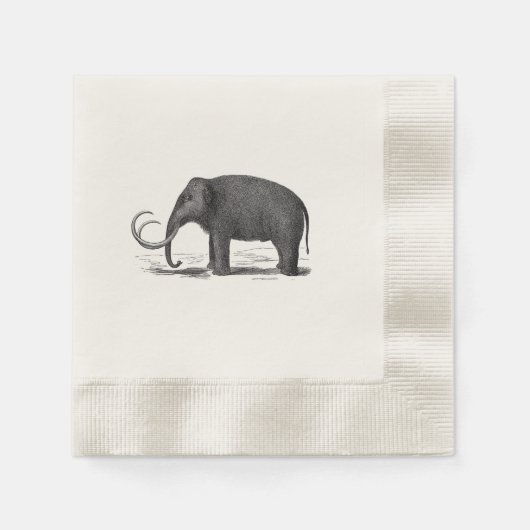 ウルマンモスプリヒストリックゾウ 縁ありカクテルナプキン (正面)
