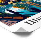 ウルムドイツトラベルヴィンテージイラストレーション ポスター (角)