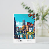 ウルムドイツトラベルヴィンテージイラストレーション ポストカード (スタンド正面)