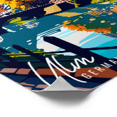 ウルムドイツヴィンテージ旅行イラストレーション ポスター (角)