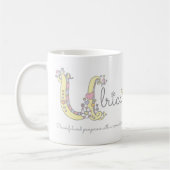 ウルリカの名前は装飾Uモノグラムマグを意味する コーヒーマグカップ (左)