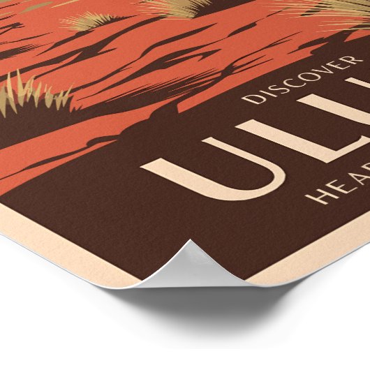 ウルルオーストラリア旅行アートヴィンテージ ポスター (角)