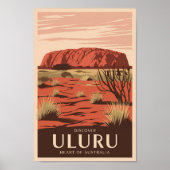 ウルルオーストラリア旅行アートヴィンテージ ポスター (正面)