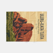 ウルルカタジュタナショナルパークオーストラリアヴィンテージ フリースブランケット (正面(横))