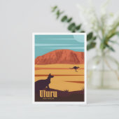 ウルルナショナルパークオーストラリアヴィンテージ旅行 ポストカード (スタンド正面)