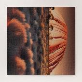 ウルル「エアーズロック」オーストラリア油絵を描、 ジグソーパズル (横)