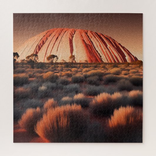 ウルル「エアーズロック」オーストラリア油絵を描、 ジグソーパズル (縦)