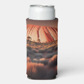 ウルル「エアーズロック」オーストラリア油絵を描、 スリム缶クーラー (Seltzer正面)