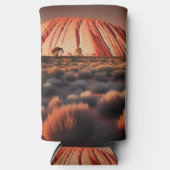 ウルル「エアーズロック」オーストラリア油絵を描、 スリム缶クーラー (正面)