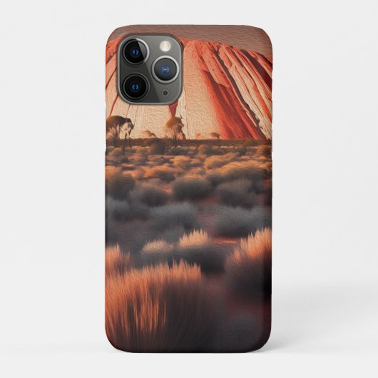 ウルル「エアーズロック」オーストラリア油絵を描、 Case-Mate iPhoneケース (裏)