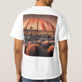 ウルル「エアーズロック」オーストラリア油絵を描、 Tシャツ (裏面)
