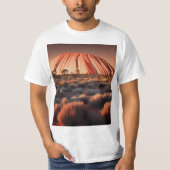 ウルル「エアーズロック」オーストラリア油絵を描、 Tシャツ (正面)