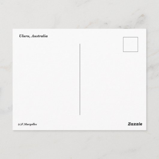 ウルル ポストカード (裏面)