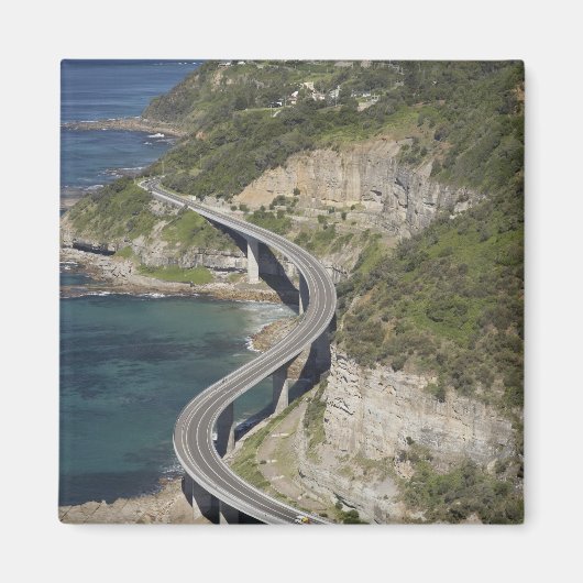 ウルロングオン近海の崖の橋の空中眺め マグネット (正面)