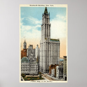 ウルワース建物ニューヨークレプロヴィンテージ1921 ポスター