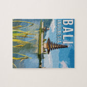 ウルンダヌベラタンテンプルインドネシアウォーターカラー ジグソーパズル (横)