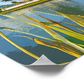 ウルンダヌベラタンテンプルインドネシアウォーターカラー ポスター (角)