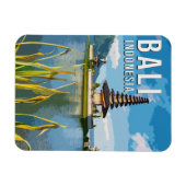 ウルンダヌベラタンテンプルインドネシアウォーターカラー マグネット (横)