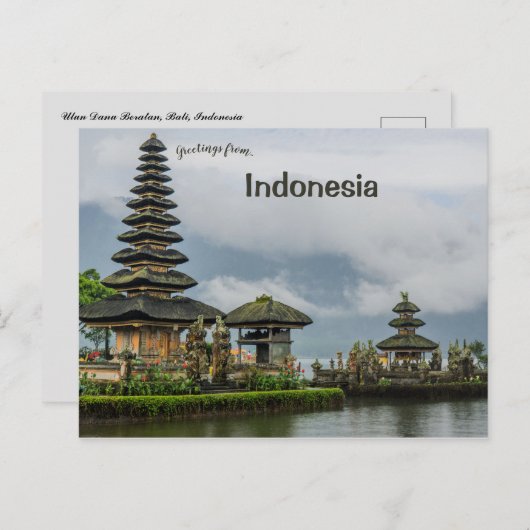 ウルンダヌベラタンテンプルバリインドネシア ポストカード (正面/裏面)