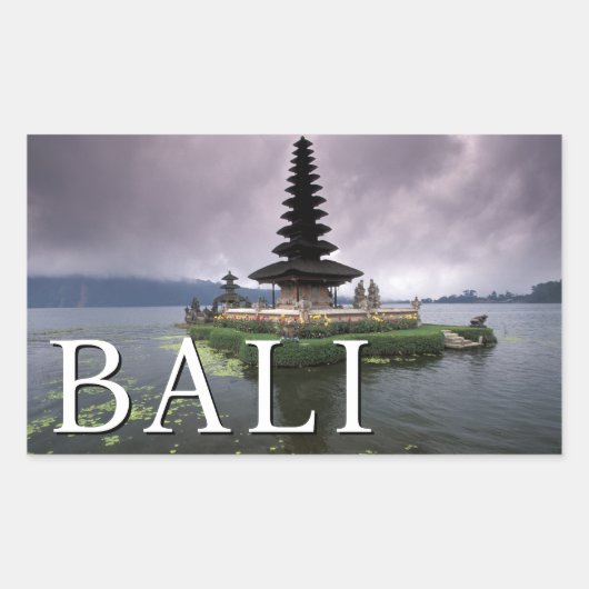 ウルンダヌ寺院 | バリ島, インドネシア 長方形シール (正面)