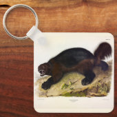 ウルヴァリンまたはウルヴェレーネ(Gulo gulo)バイオドゥボン キーホルダー (正面)