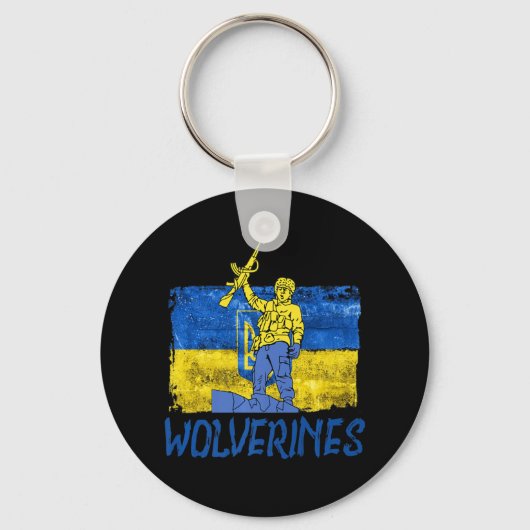 ウルヴァリーヌ支援ウクライナWolverines Love キーホルダー (正面)