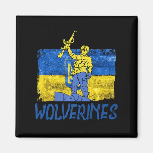 ウルヴァリーヌ支援ウクライナWolverines Love マグネット (正面)