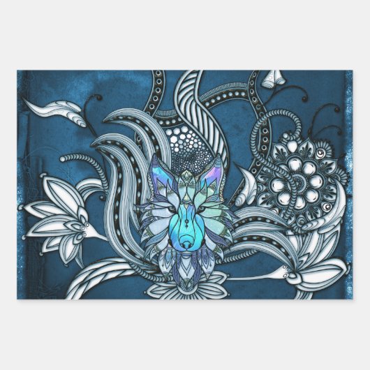 ウル素晴らしフ、線形デザイン ラッピングペーパーシート (正面)