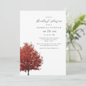 ウレン-オータムウォーターカラーレッドメープルツリーブライダル 招待状 (スタンド正面)
